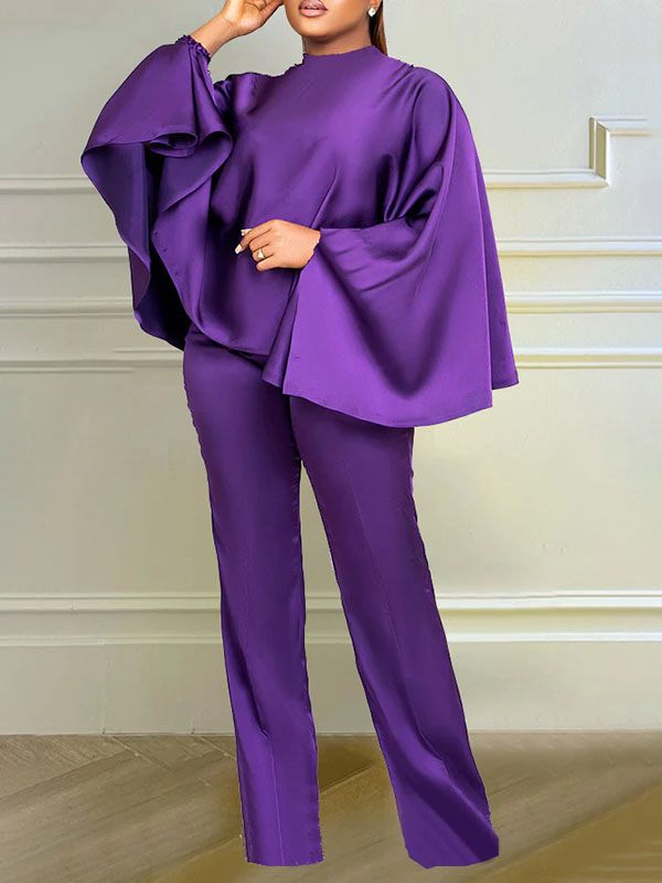 Beautiedoll Satin Cape Top & Pants Set