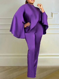 Beautiedoll Satin Cape Top & Pants Set