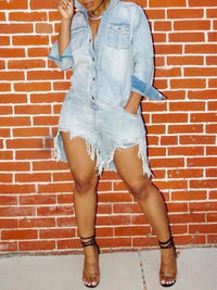 Beautiedoll Destroyed Denim Romper