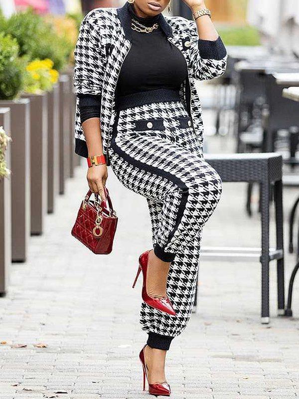 Beautiedoll Houndstooth Jacket & Pants Set