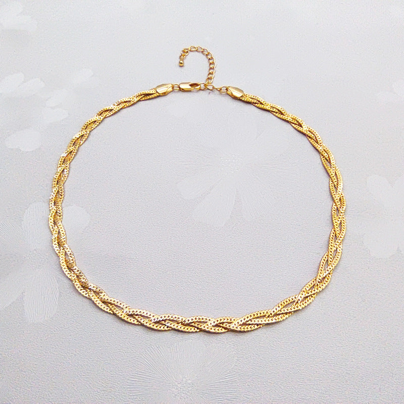 Braided Herringbone Narrow Chain