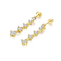 Linked Graduated Prong Drop Earrings