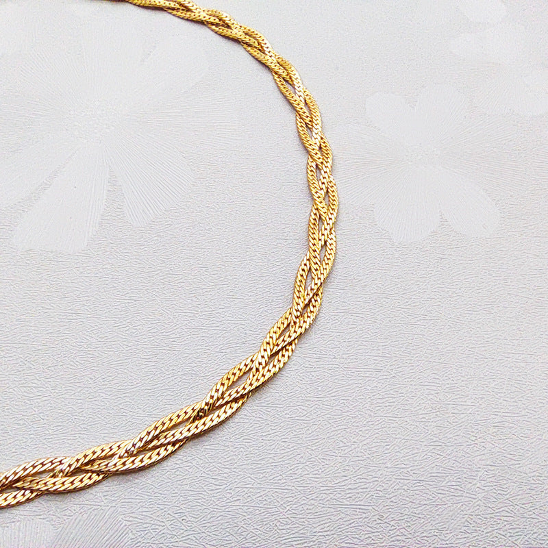 Braided Herringbone Narrow Chain